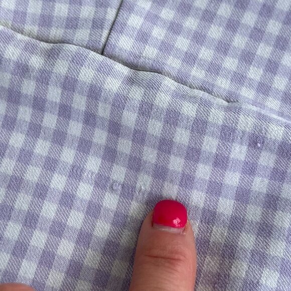 Hollister Purple Lavender Gingham Check Bare Structured Mini Dress Size XS - Picture 7 of 13